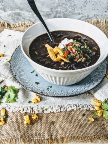 black bean and lentil soup