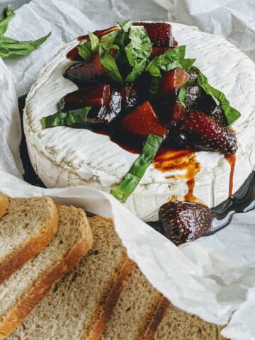 strawberry balsamic baked brie