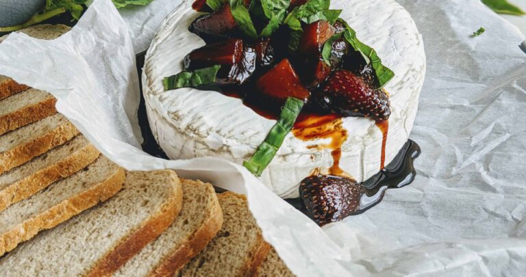 strawberry balsamic baked brie