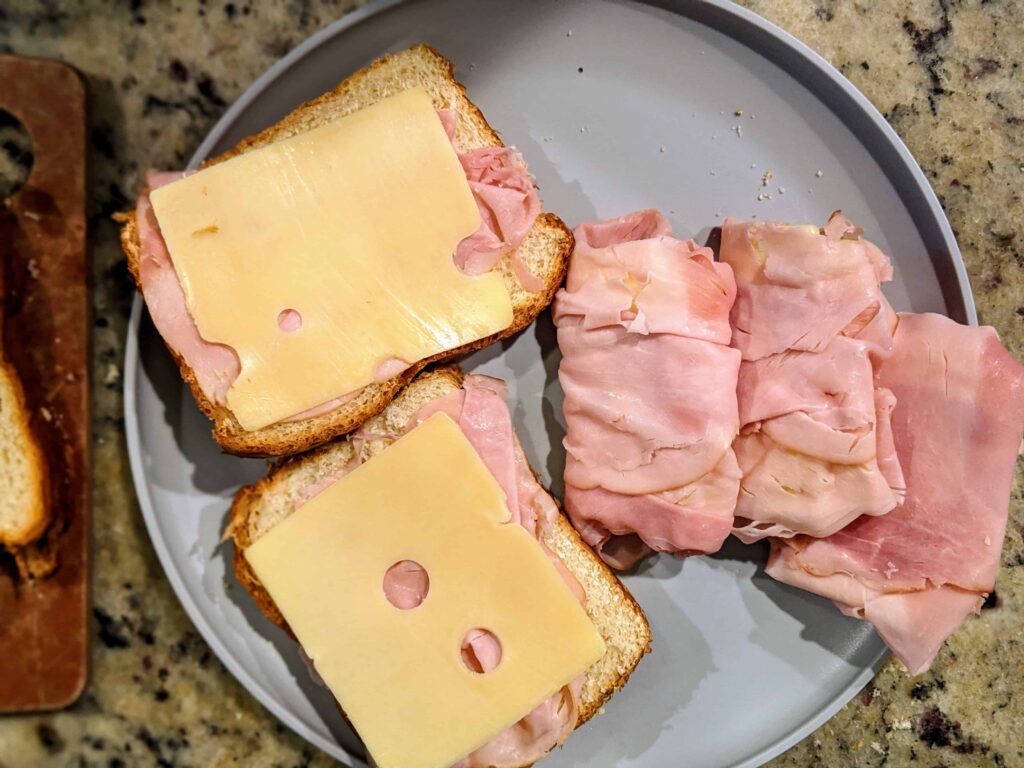 Swiss cheese, ham