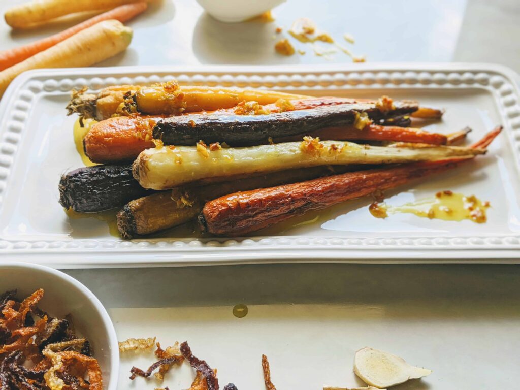 Rainbow Carrots with Ginger Maple Butter