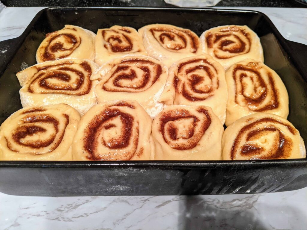 Rose Infused Cinnamon Rolls with Cream Cheese Frosting raw