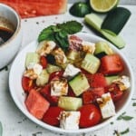 Watermelon Feta Salad with Honey Lime Balsamic Vinaigrette