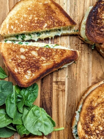 spinach and artichoke dip grilled cheese sandwich 2